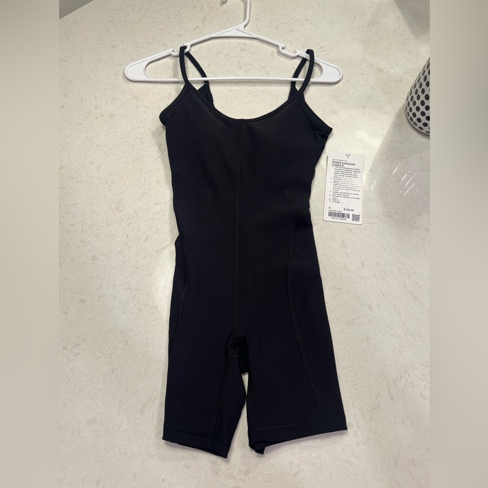 NEW- lululemon Ribbed Contoured unitard black size zero new with tags